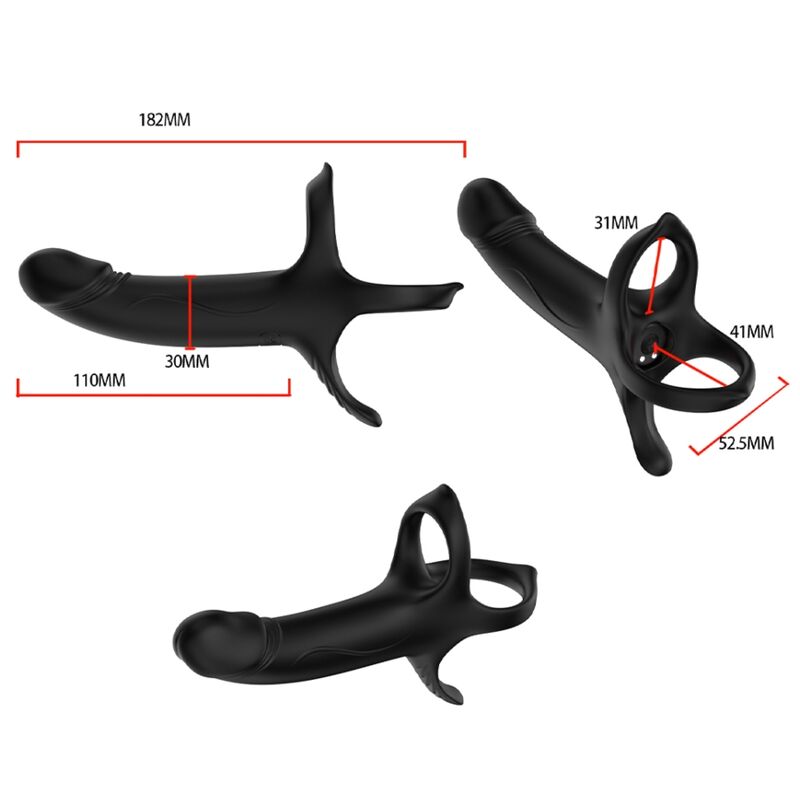 ARMONY - DILDO MED RING & VIBRATOR SVART