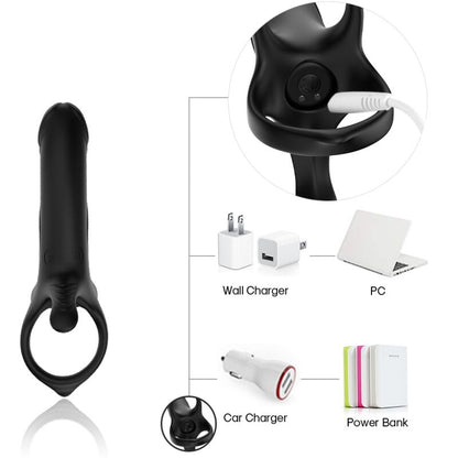 ARMONY - DILDO MED RING & VIBRATOR SVART