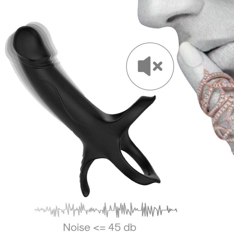 ARMONY - DILDO MED RING & VIBRATOR SVART