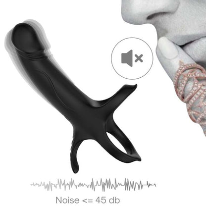 ARMONY - DILDO MED RING & VIBRATOR SVART