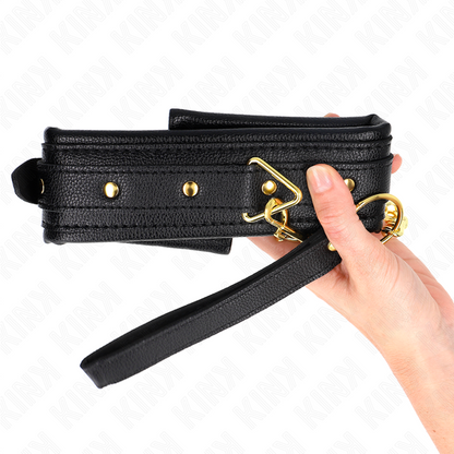 KINK - HALSBAND MED SVAMPFÄRGAD LÄDERARM MODELL 1 JUSTERBAR 37-54 CM X 3 CM