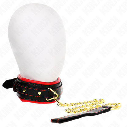 KINK - HALSBAND MED SVAMPFÄRGAD LÄDERARM MODELL 2 JUSTERBAR 37-54 CM X 3 CM