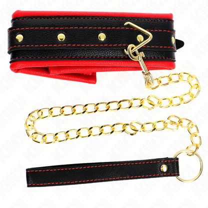 KINK - HALSBAND MED SVAMPFÄRGAD LÄDERARM MODELL 2 JUSTERBAR 37-54 CM X 3 CM