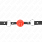 KINK - BALL 4 CM GAG WITH LOCK RED BALL BLACK STRAP 60 x 2 CM