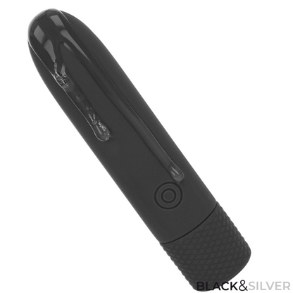 SVART & SILVER - GERI USB UPPLADDNINGSBAR VIBRERANDE KULA 8 VIBRATIONER SVART 10 X 2.2 CM