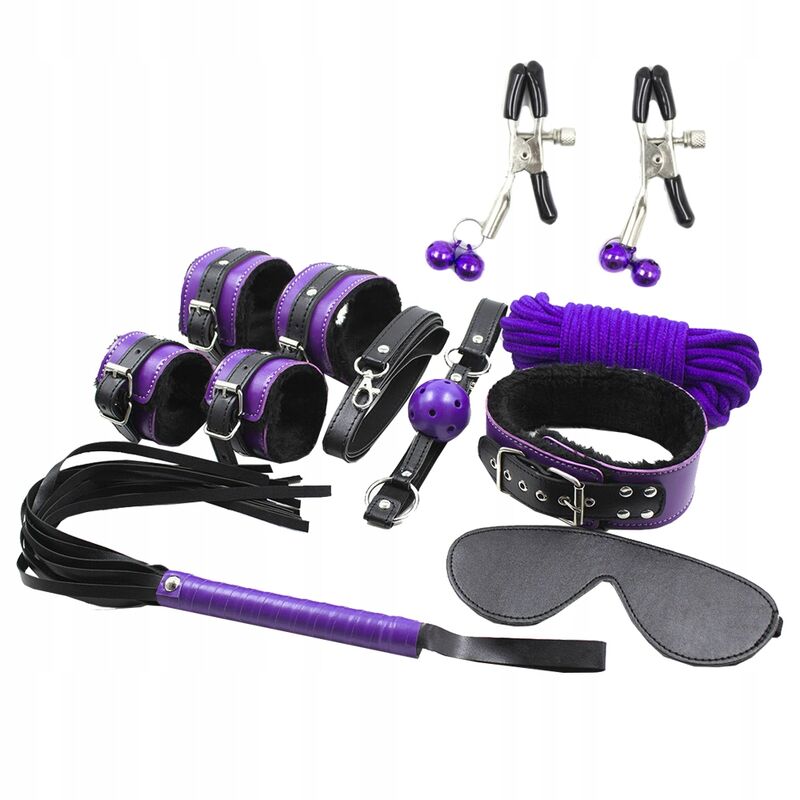 SECRETPLAY - BDSM SET 8PCS PURBLE /BLACK - Kink&Play