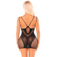 LEG AVENUE - MESH MINI DRESS WITH STRAPS BLACK