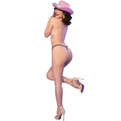 CHILIROSE - CR 4836 THONG KISS ME SVART S/M