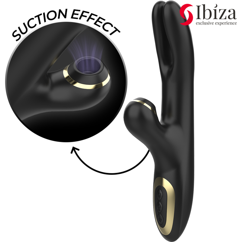 IBIZA - DUBBELVIBRATOR MED KLÄMMA SVART