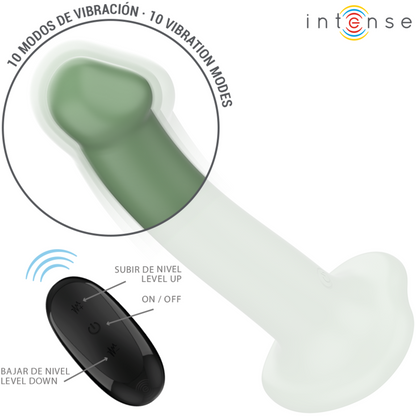 INTENS - BECCA VIBRATOR MED SUGKOPP 10 VIBRATIONER GRÖN FJÄRRKONTROLL