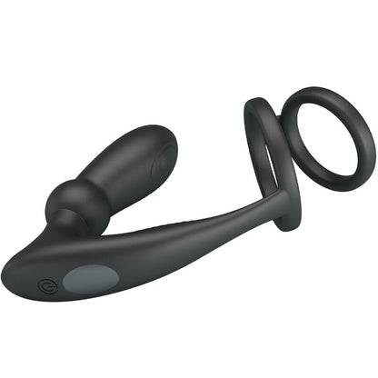 PRETTY LOVE - EMONI PENISRING + ANALPLUGG 12 VIBRATIONER SVART