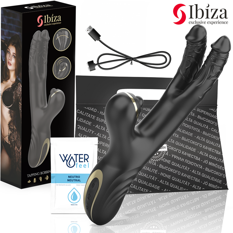 IBIZA - TWO DRAGONS DUBBELVIBRATOR SVART