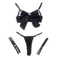 SUBBLIME - 955199 BRA SET WITH ADJUSTABLE BLACK BOW S/M