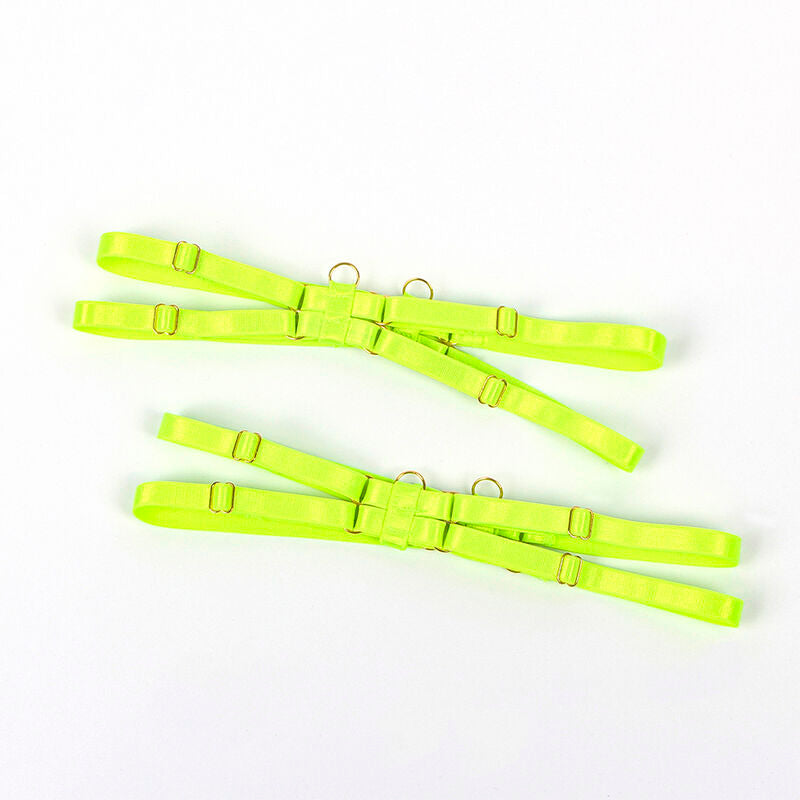 SUBBLIME - 955274 BH-SET MED HALSBAND OCH BENDETALJER FLUORESCEANDE GRÖN S/M