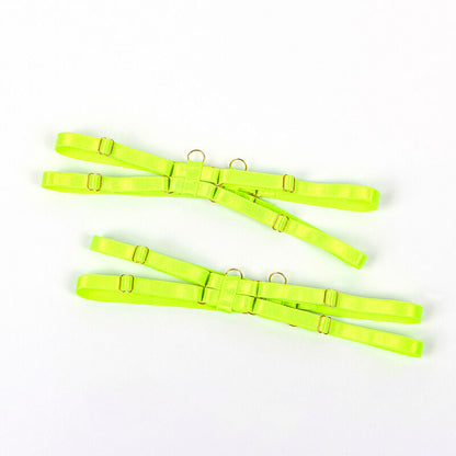 SUBBLIME - 955274 BH-SET MED HALSBAND OCH BENDETALJER FLUORESCEANDE GRÖN S/M