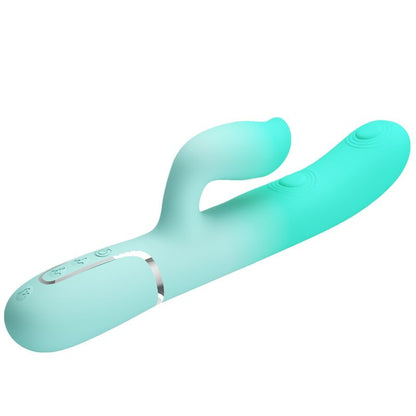 PRETTY LOVE - GIGI MULTIFUNKTIONSVIBRATOR MED RABBIT, GRÖN