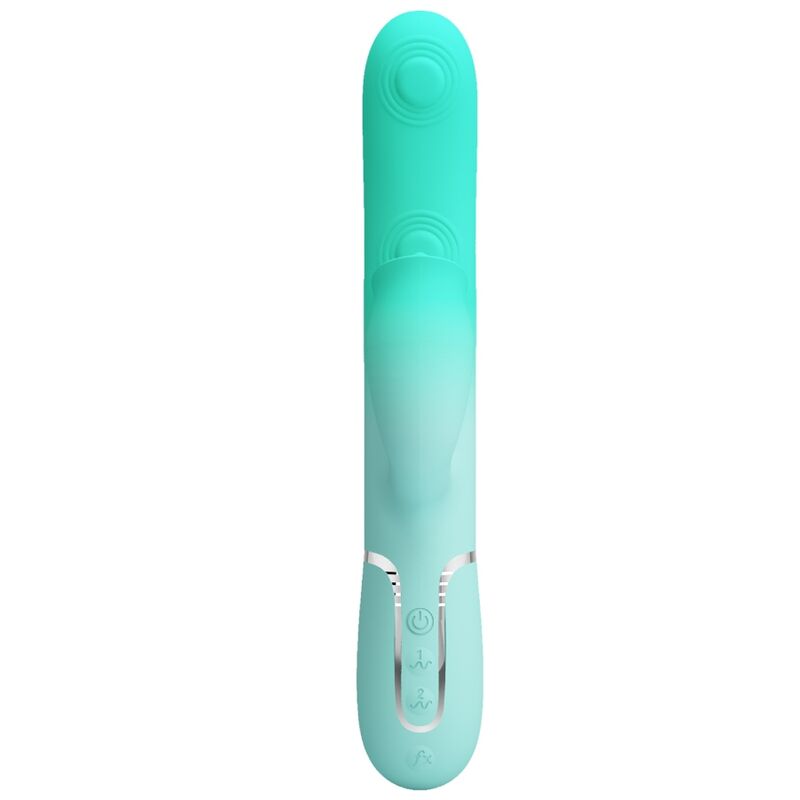 PRETTY LOVE - GIGI MULTIFUNKTIONSVIBRATOR MED RABBIT, GRÖN