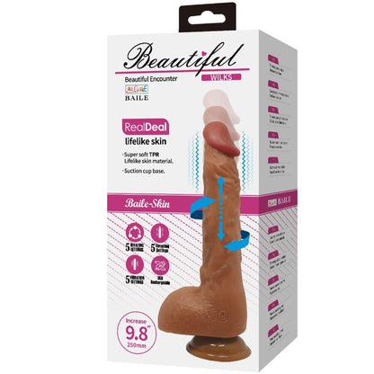 BAILE - BEAUTIFUL WILKS REALISTISK VIBRATOR MED 5 INSTÄLLNINGAR 25 CM MULATT