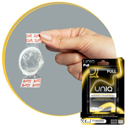 UNIQ - PULL LATEX FREE CONDOMS WITH STRIPS 3 UNITS - Kink&Play