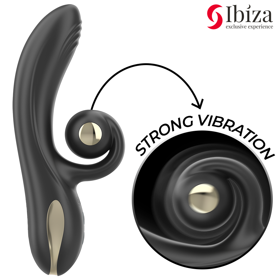 IBIZA - TWISTER-VIBRATOR MED KURV-STIMULATOR OCH VIBRO-ROTATION