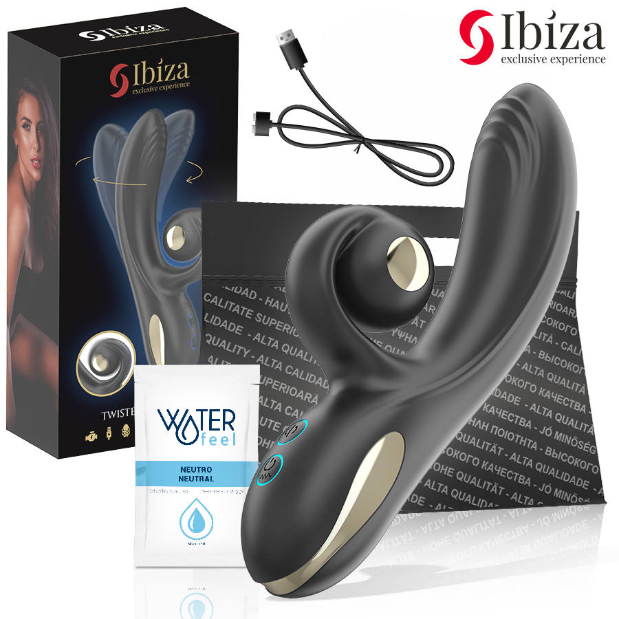 IBIZA - TWISTER-VIBRATOR MED KURV-STIMULATOR OCH VIBRO-ROTATION