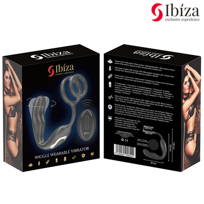 IBIZA – WIGGLE FJÄRRSTYRD ROTERANDE ANALPROPP MED PERINEALVIBRATION OCH PENISRINGAR
