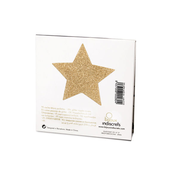 BIJOUX - INDISCRETS FLASH GOLDEN STAR NIPPLE COVERS - Kink&Play