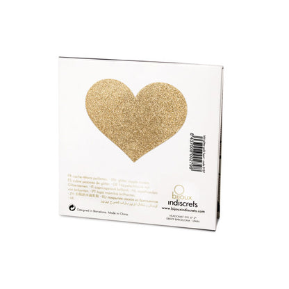 BIJOUX - INDISCRETS FLASH GOLDEN HEART NIPPLE COVERS - Kink&Play