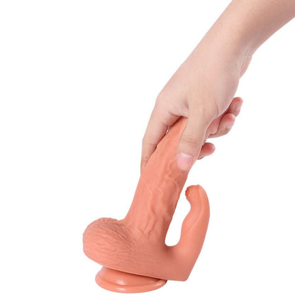 SHEQU - HAYDEN DILDO- OCH KLITORISSTIMULATOR MED VIBRATION OCH FJÄRRKONTROLL 16 CM