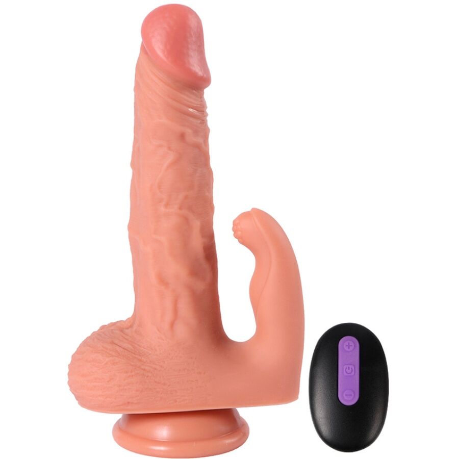 SHEQU - HAYDEN DILDO- OCH KLITORISSTIMULATOR MED VIBRATION OCH FJÄRRKONTROLL 16 CM