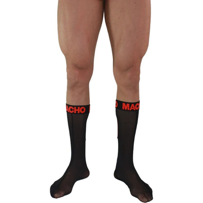 MACHO - TUNNA STRUMPOR EN STORLEK SVART/RÖD