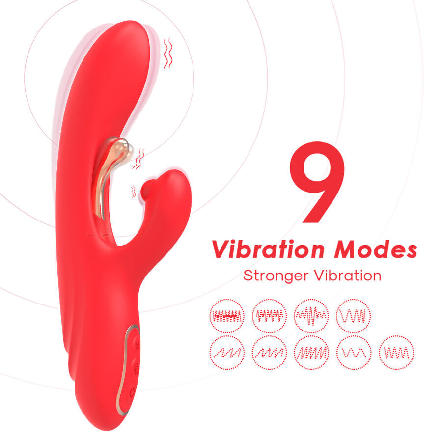 ARMONY - G-PUNKT OCH KLITORISSTIMULERANDE VIBRATOR MED OSCILLERANDE TUNGA RÖD
