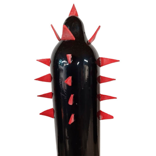 CONDOMERIE - HANDMÅLADE NYHETSKONDOMER SVART KAKTUS XL