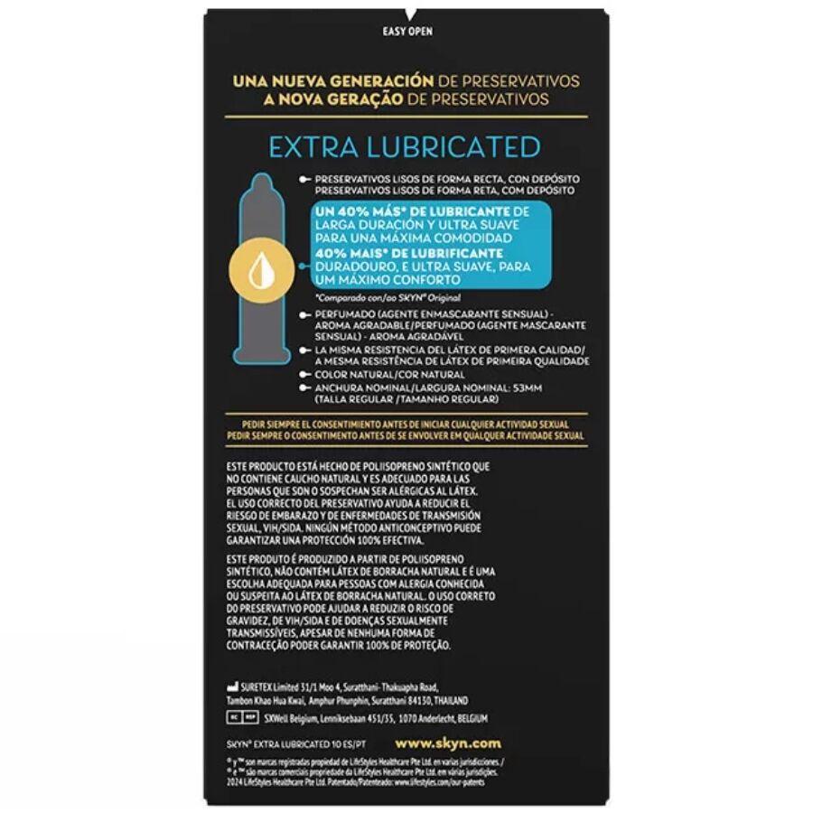 SKYN - EXTRA LUBRICATED CONDOM 10 UNITS