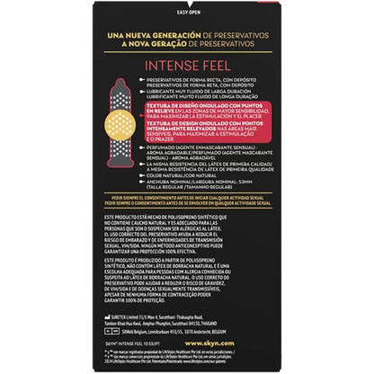 SKYN - INTENSE FEEL TEXTURERAD KONDOM MED VÅGIG DESIGN 10-PACK