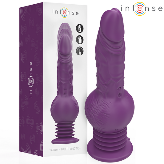 INTENSE - TATUM MULTIFUNKTIONSVIBRATOR MED UPP- OCH NERGÅENDE VIBRATION 24 CM LILA