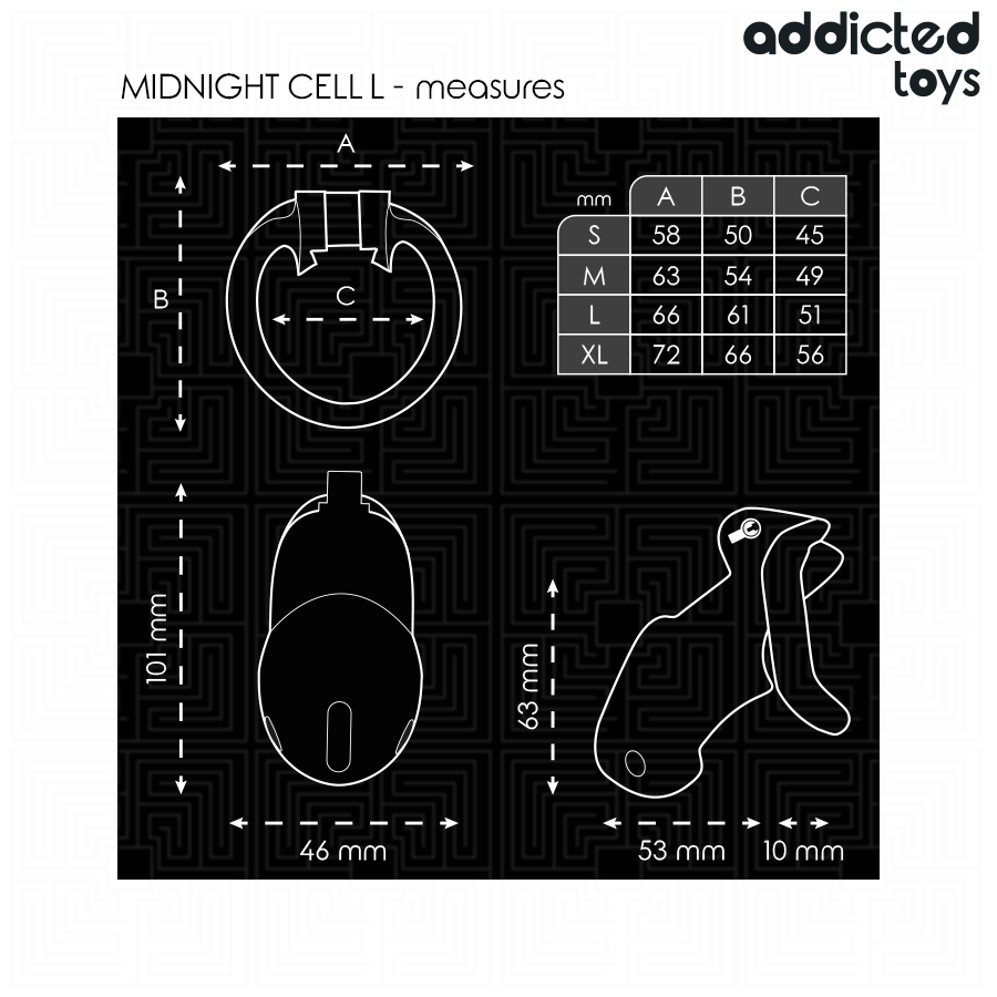 ADDICTED TOYS LOCKED - MINDNIGHT CELL KUKBUR STORLEK L