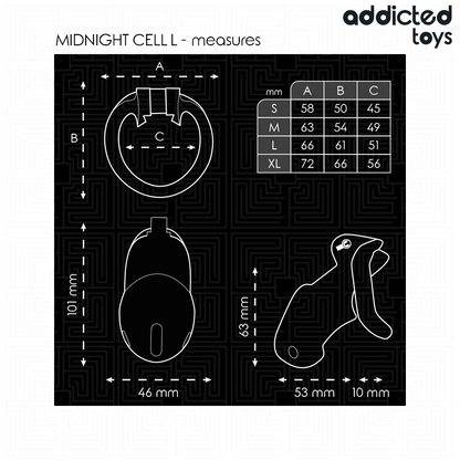 ADDICTED TOYS LOCKED - MINDNIGHT CELL KUKBUR STORLEK L