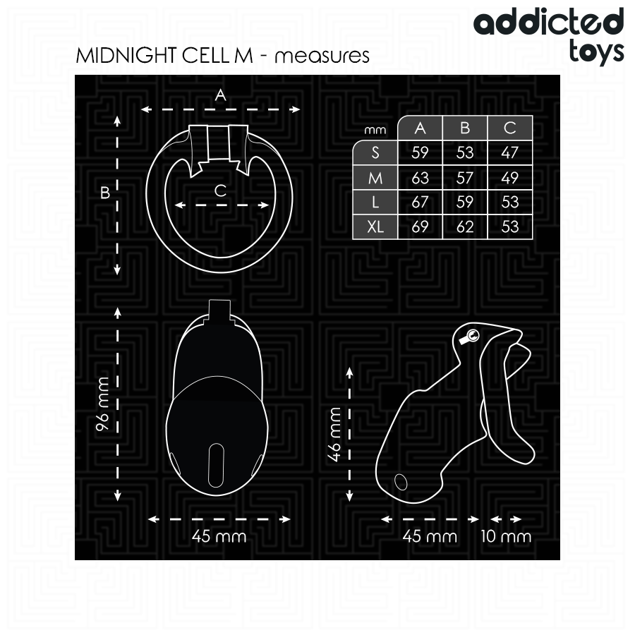 ADDICTED TOYS LOCKED - MINDNIGHT CELL KUKBUR STORLEK M