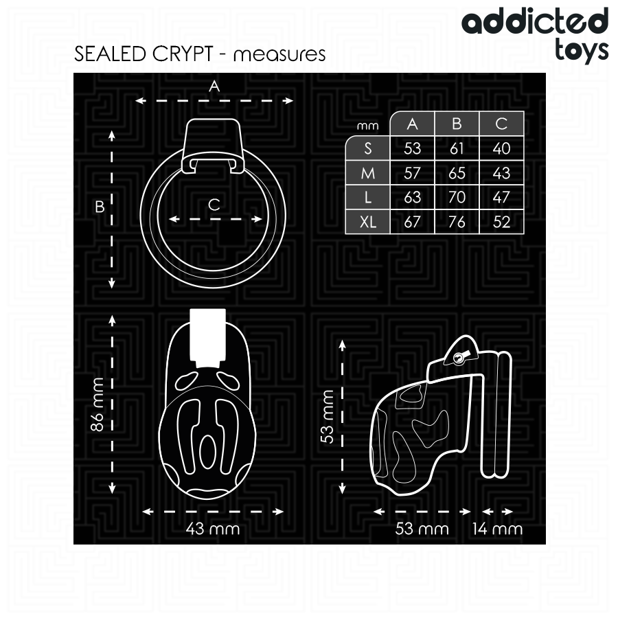 ADDICTED TOYS LÅST - FÖRSEGLAD KRYPTA PENISBUR 8 CM