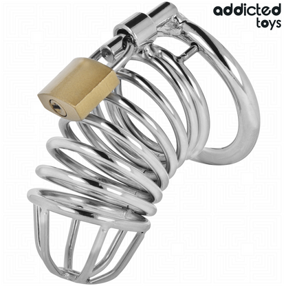 ADDICTED TOYS LÅST - JÄRNCEL METALLPENISCAGE STORLEK M