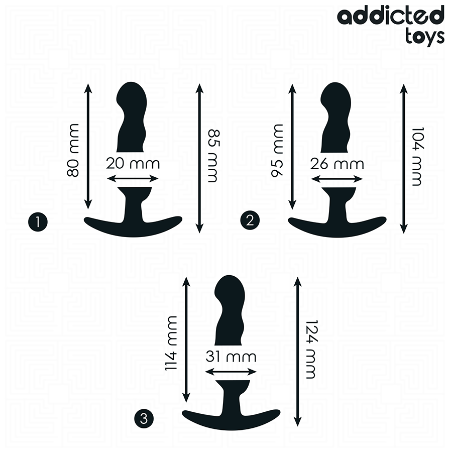 ADDICTED TOYS - UPPSÄTTNING MED 3 ANALPLUGGAR I SILIKON MODELL 1