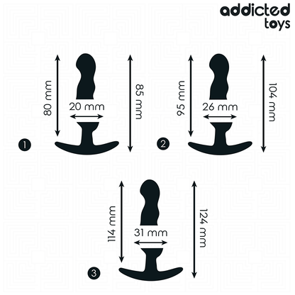 ADDICTED TOYS - UPPSÄTTNING MED 3 ANALPLUGGAR I SILIKON MODELL 1