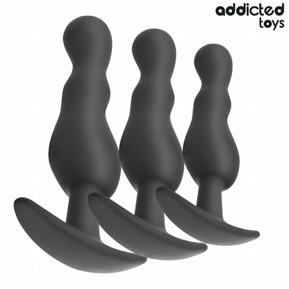 ADDICTED TOYS - UPPSÄTTNING MED 3 ANALPLUGGAR I SILIKON MODELL 1