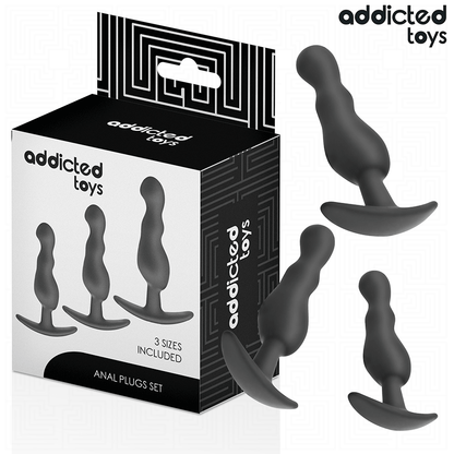 ADDICTED TOYS - UPPSÄTTNING MED 3 ANALPLUGGAR I SILIKON MODELL 1