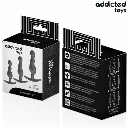 ADDICTED TOYS - UPPSÄTTNING MED 3 ANALPLUGGAR I SILIKON MODELL 1