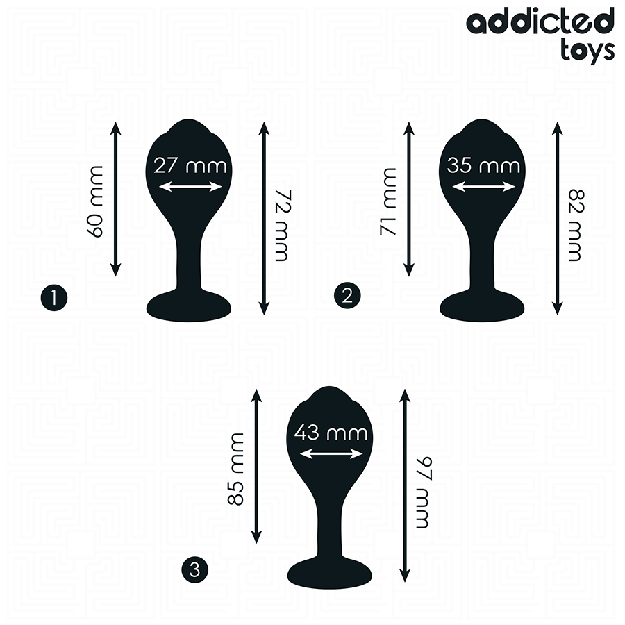 ADDICTED TOYS - SET MED 3 ANALPLUGGAR I SILIKON MED JUVEL