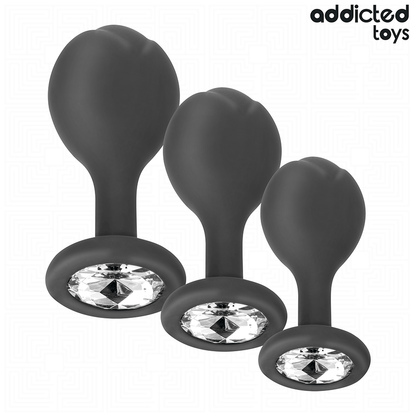 ADDICTED TOYS - SET MED 3 ANALPLUGGAR I SILIKON MED JUVEL