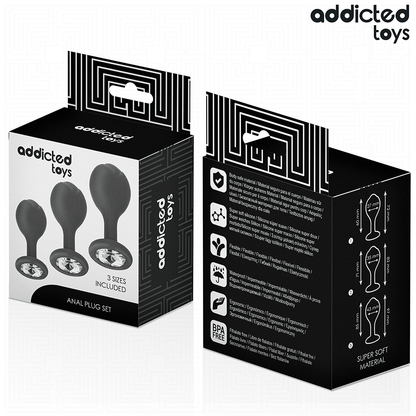 ADDICTED TOYS - SET MED 3 ANALPLUGGAR I SILIKON MED JUVEL