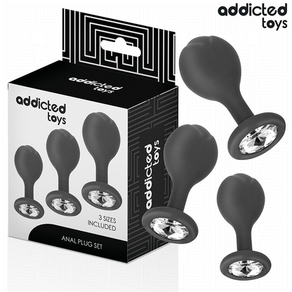 ADDICTED TOYS - SET MED 3 ANALPLUGGAR I SILIKON MED JUVEL